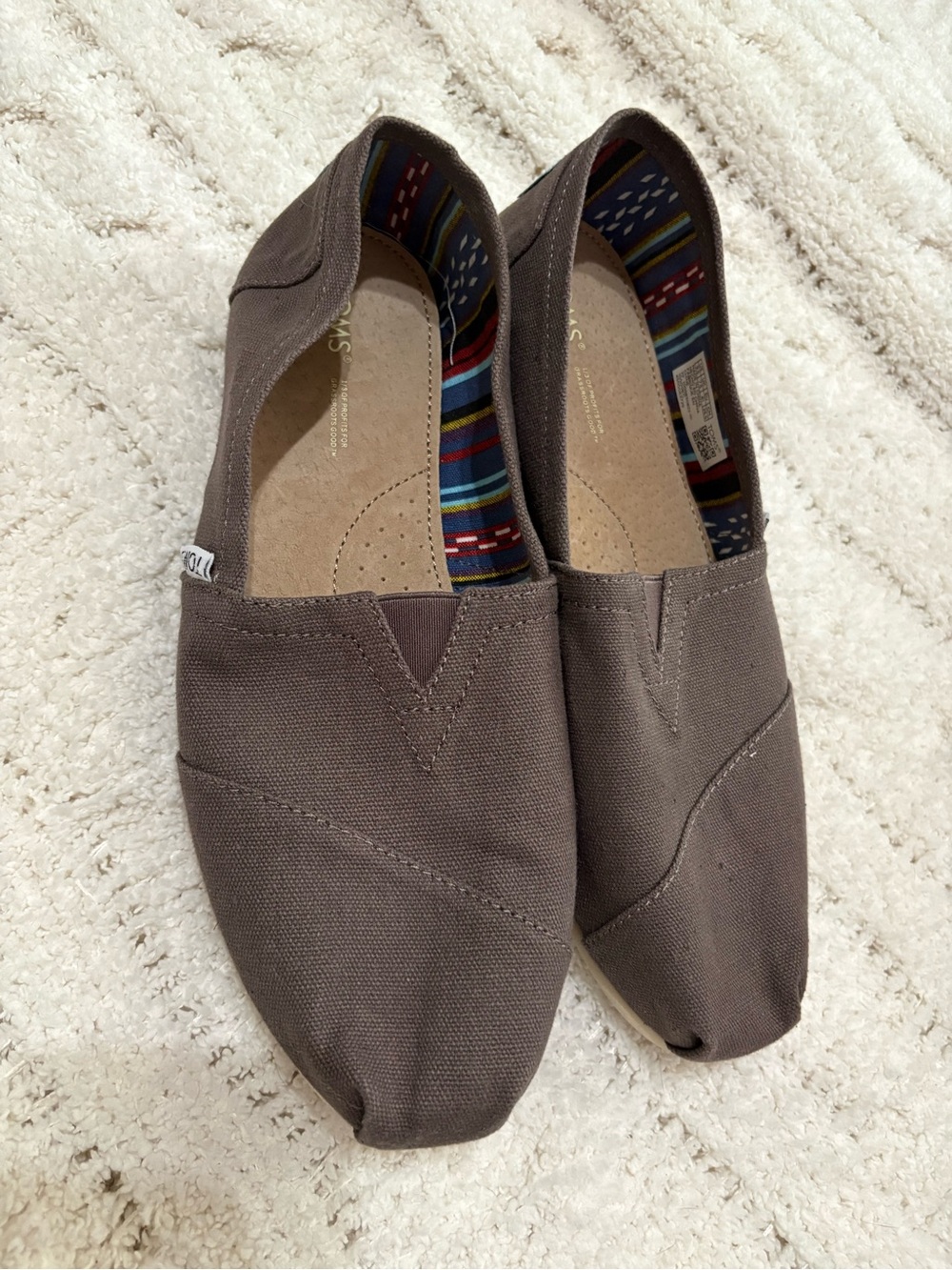 TOMS Slip-On Canvas Shoes - Taupe Brown